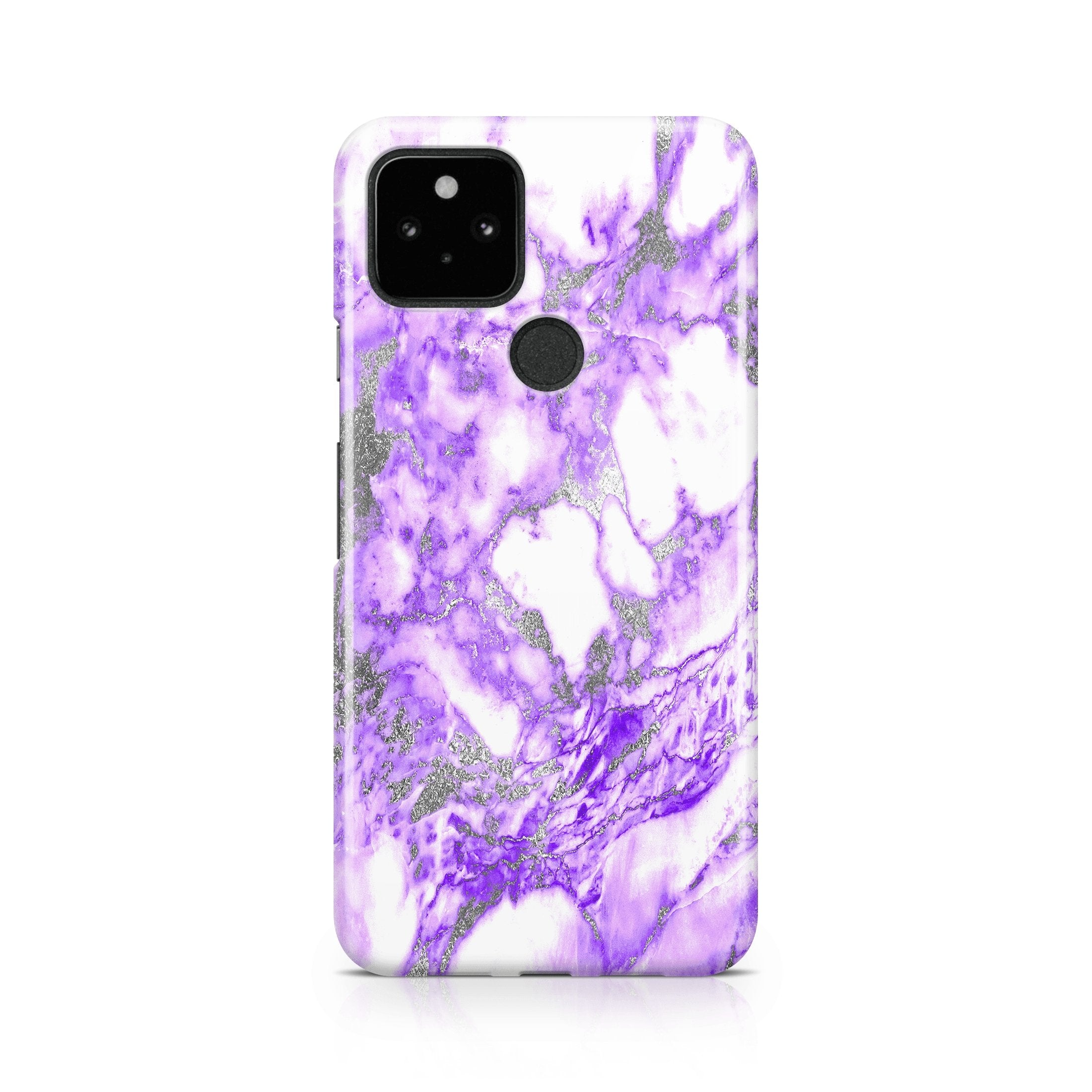Purple & Silver Marble I - Google phone case designs by CaseSwagger