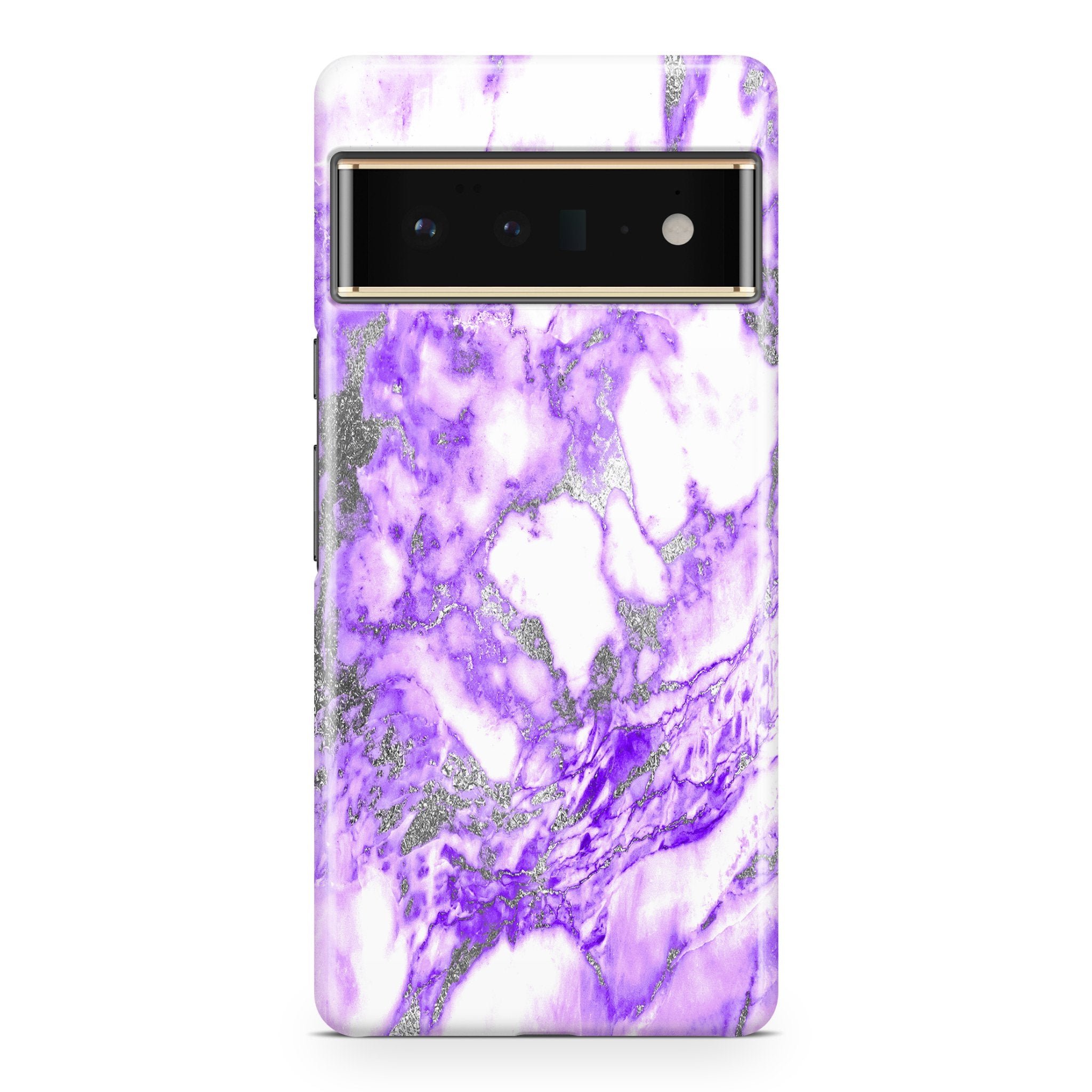 Purple & Silver Marble I - Google phone case designs by CaseSwagger