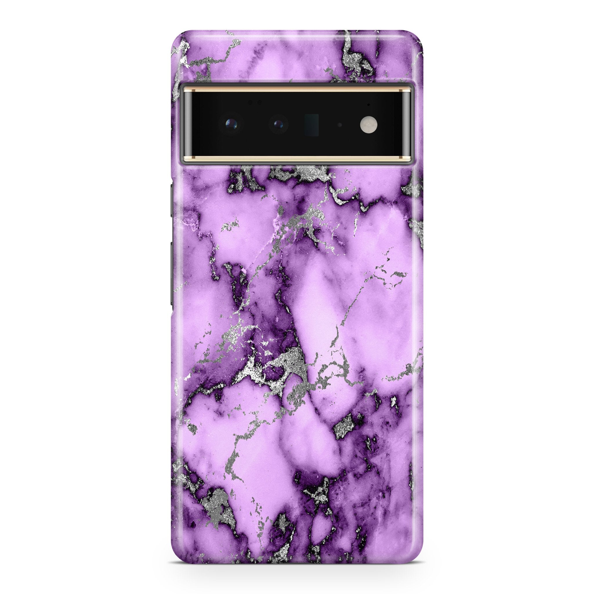 Purple & Silver Marble III - Google phone case designs by CaseSwagger