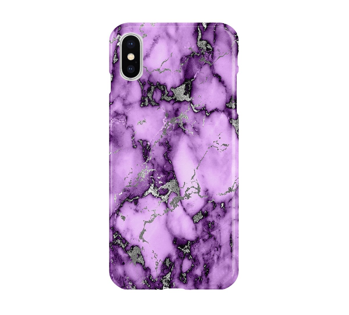Purple & Silver Marble III - iPhone phone case designs by CaseSwagger