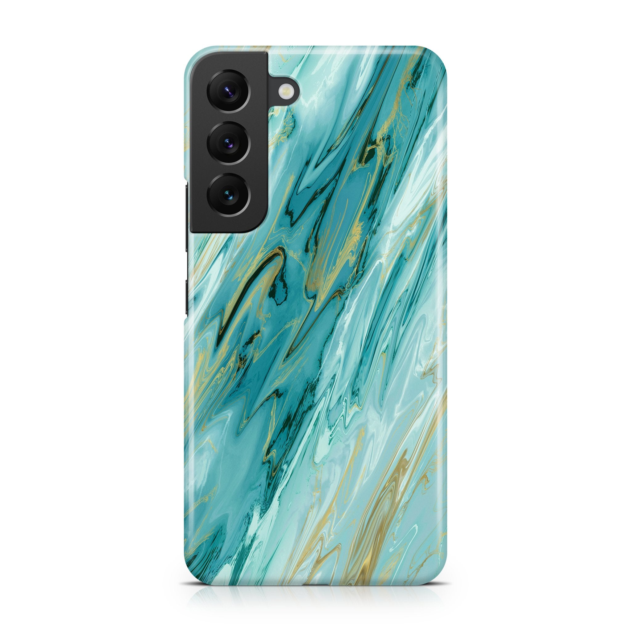 Turquoise & Gold Agate - Samsung phone case designs by CaseSwagger
