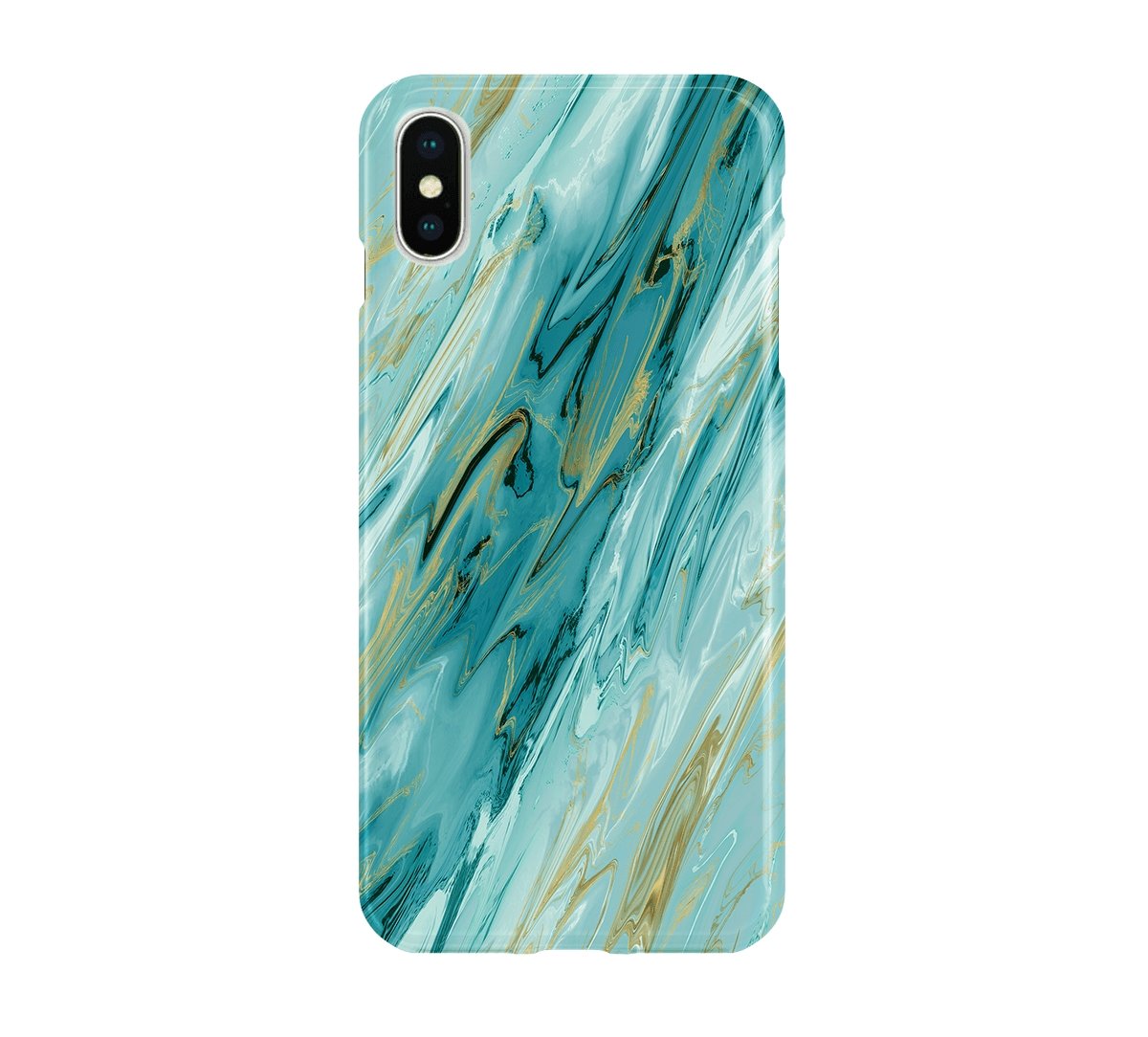 Turquoise & Gold Agate - iPhone phone case designs by CaseSwagger