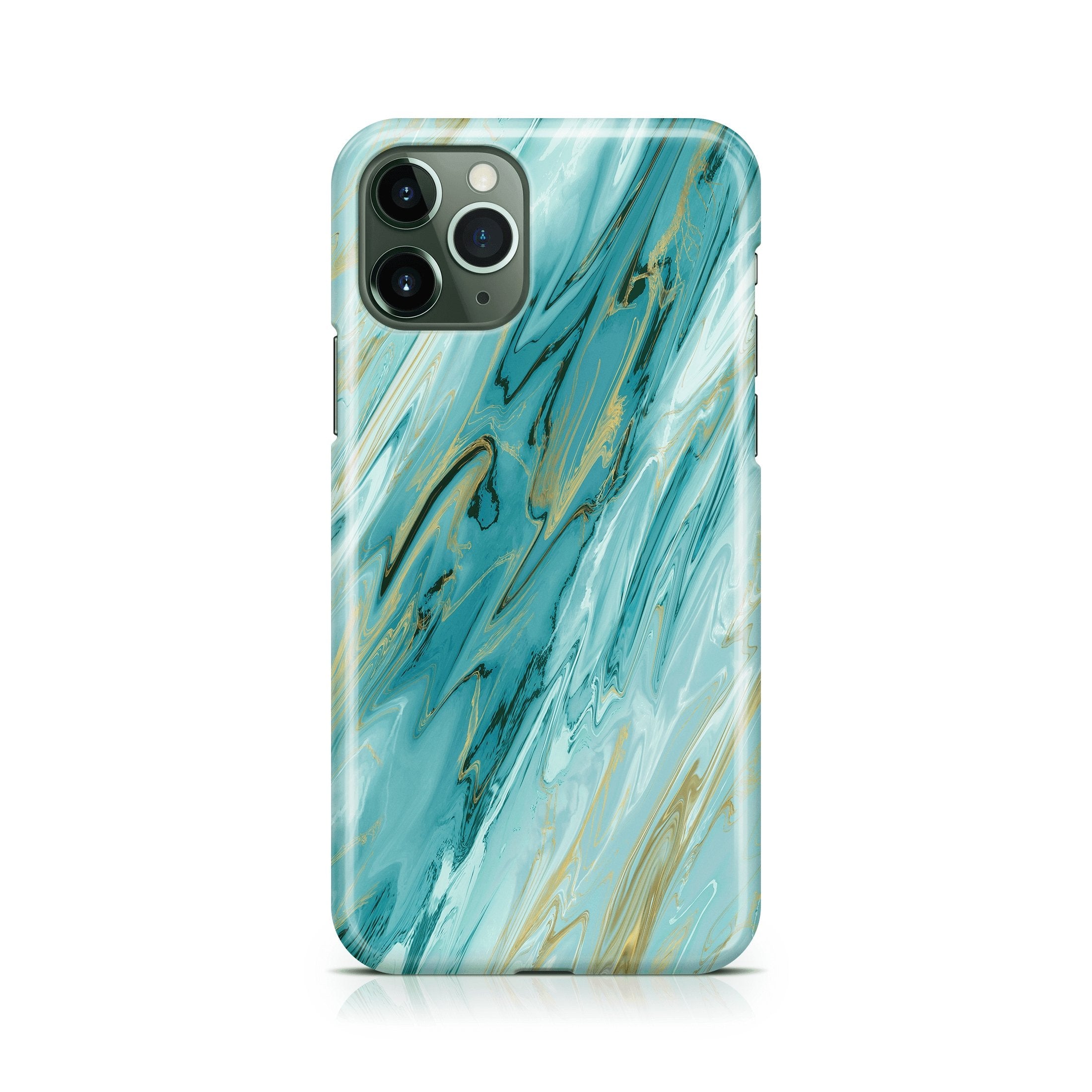 Turquoise & Gold Agate - iPhone phone case designs by CaseSwagger