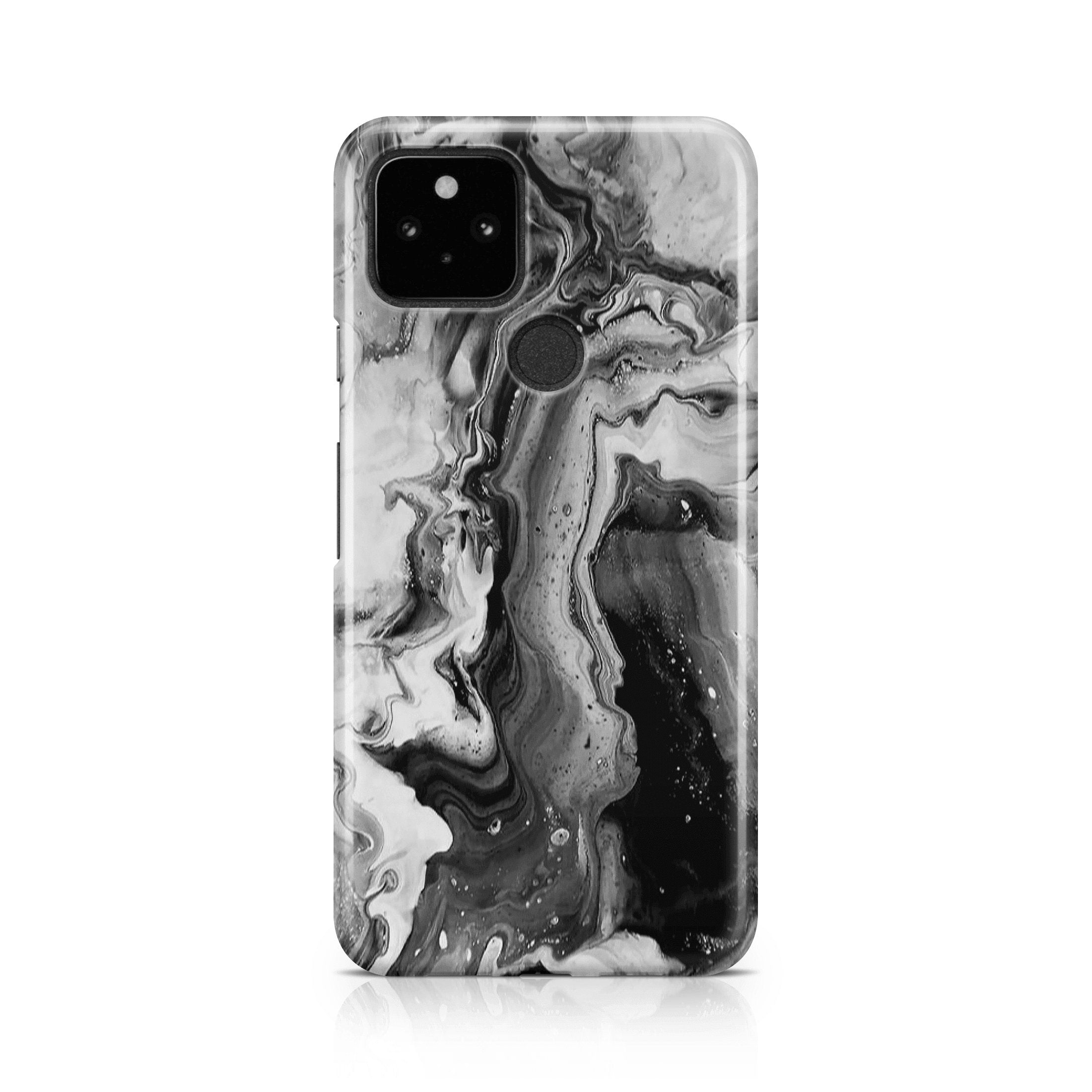 White & Black Marble - Google phone case designs by CaseSwagger