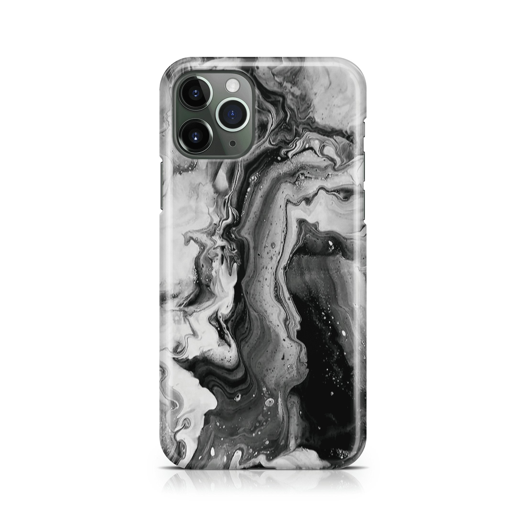 White & Black Marble - iPhone phone case designs by CaseSwagger