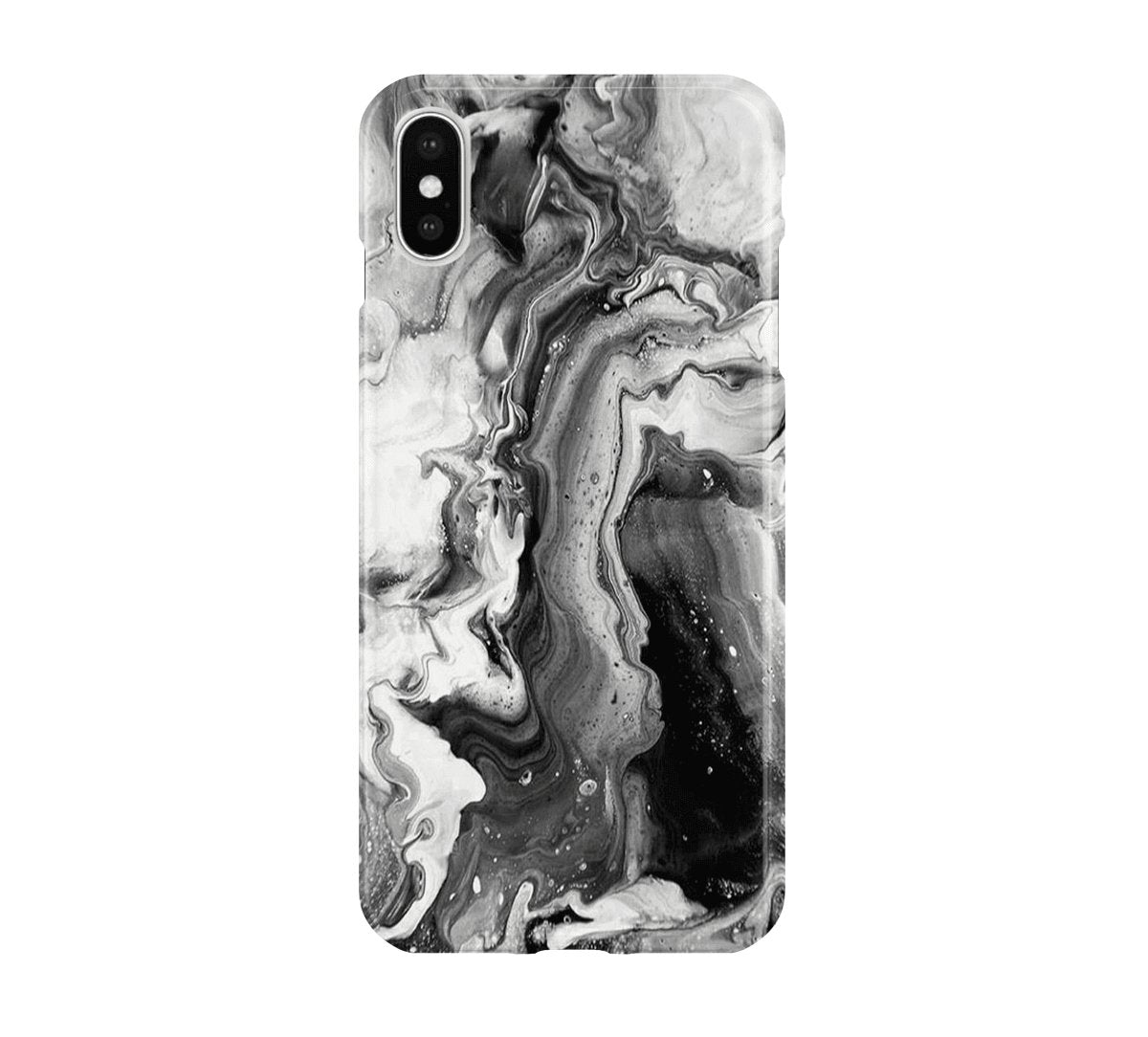 White & Black Marble - iPhone phone case designs by CaseSwagger